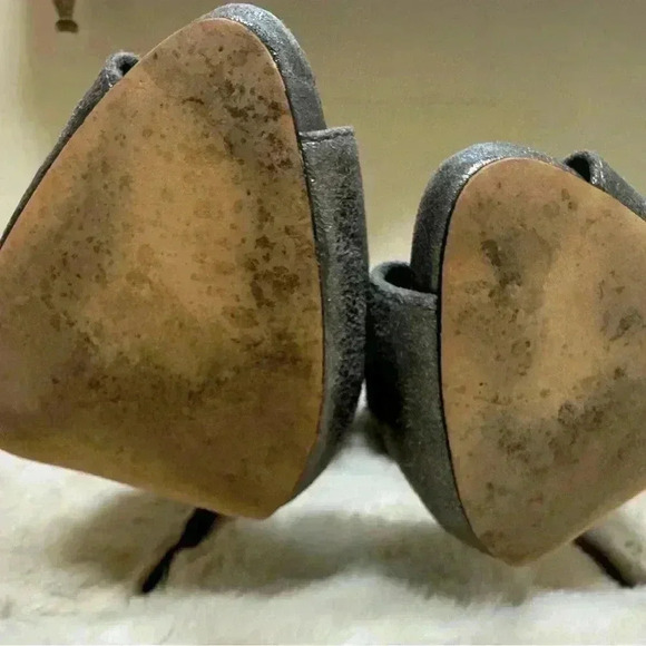 SAM EDELMAN SCARLETT SPIKE PEWTER CIPRIA LEATHER HEEL gray size: 8.5 - Picture 6 of 10